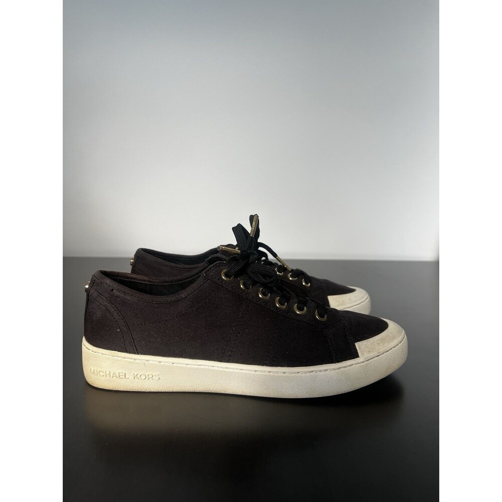 Michael Kors Harlan Twill Sneaker Black Size 7.5 Authentic